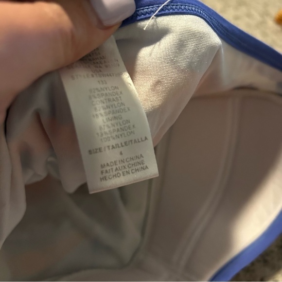 Tommy Bahama White, Blue, & Orange Striped Strapless One Piece Swimsuit Size 4 - Picture 9 of 9